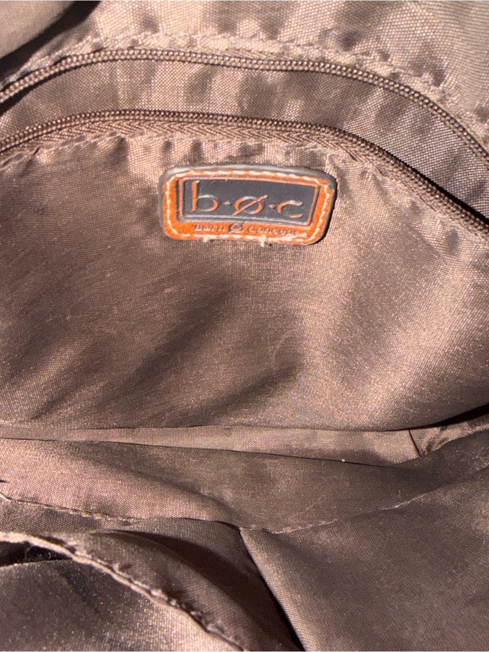 b.o.c. Men's Messenger Crossbody Bag in Cognac Brown - Picture 4 of 7